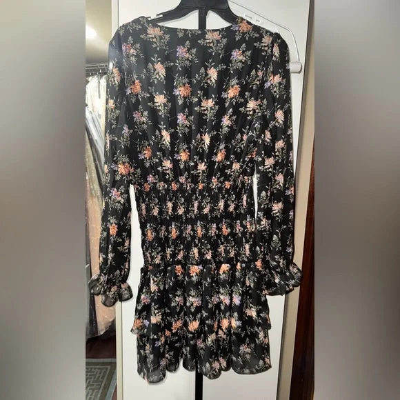 NWT- Floral Black Dress - Picture 3 of 3